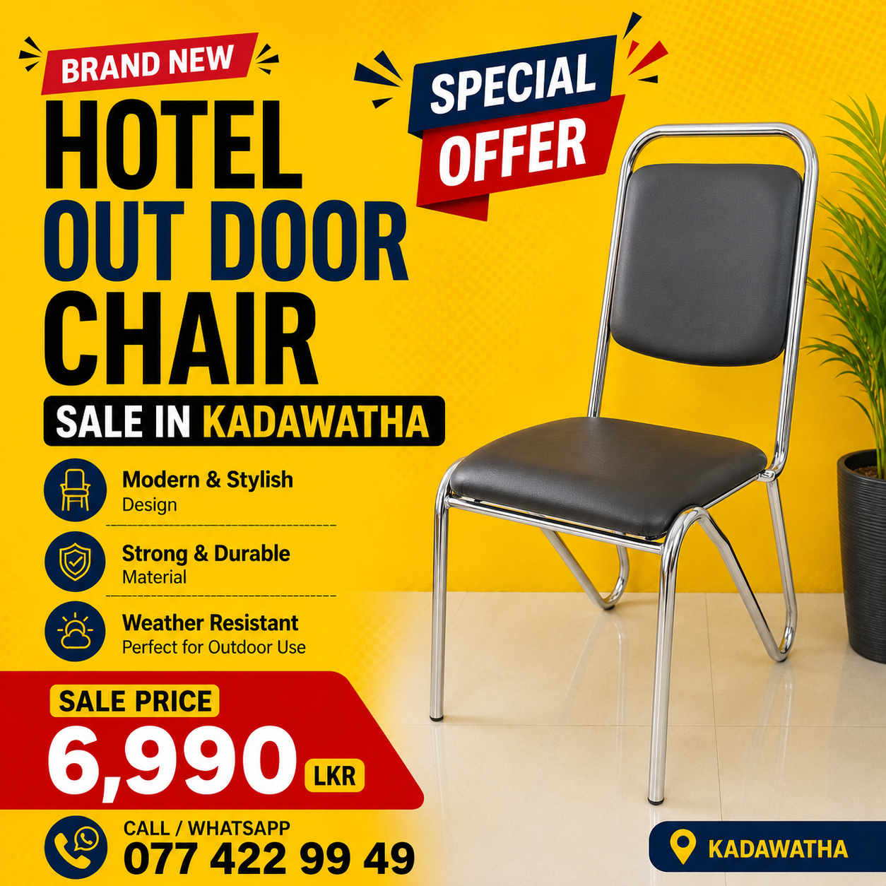 Brand New Hotel visitor Chair sale in sri lanka